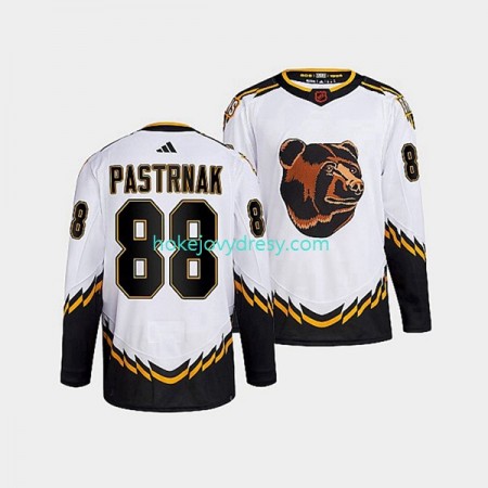 Pánské Hokejový Dres Boston Bruins David Pastrnak 88 Adidas 2022 Reverse Retro Bílý Authentic